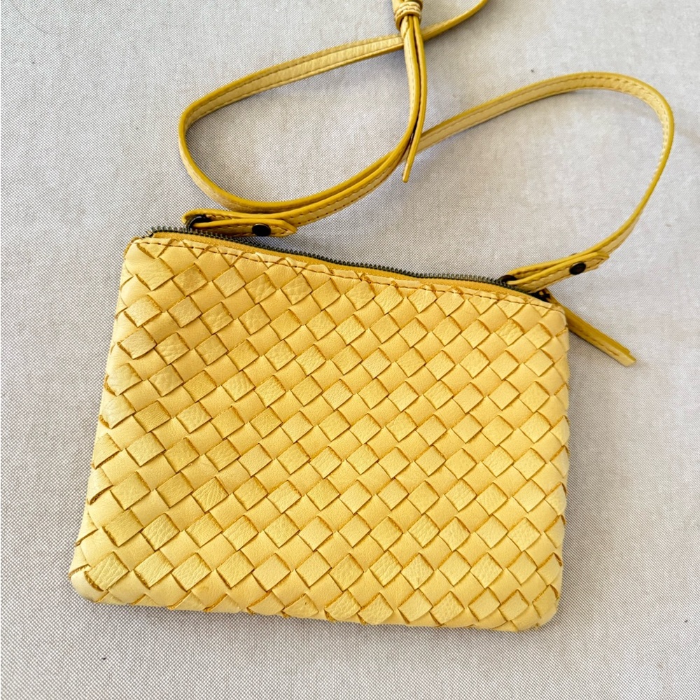 American Leather Company yellow crossbody purse bag